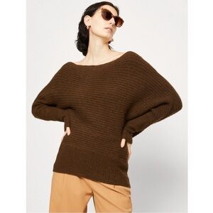 Nwt Banana Republic Finnley Wedge Boatneck Sweater Wool Yak Blend